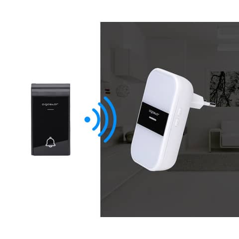 Kit campanello digitale wireless DC bianco, nero Aigostar 11x7xH.2,6/7,2x2x4 cm - 197957
